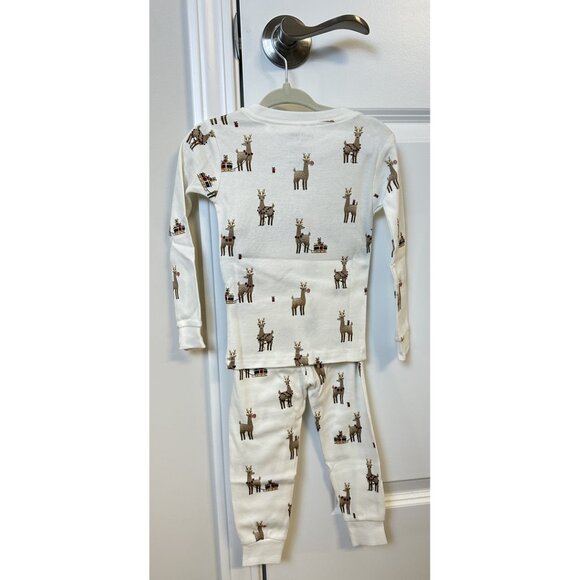 PETIT LEM Rudy and Reindeers Print on Off White PJ Set Size 18 Months NWT - Picture 7 of 7